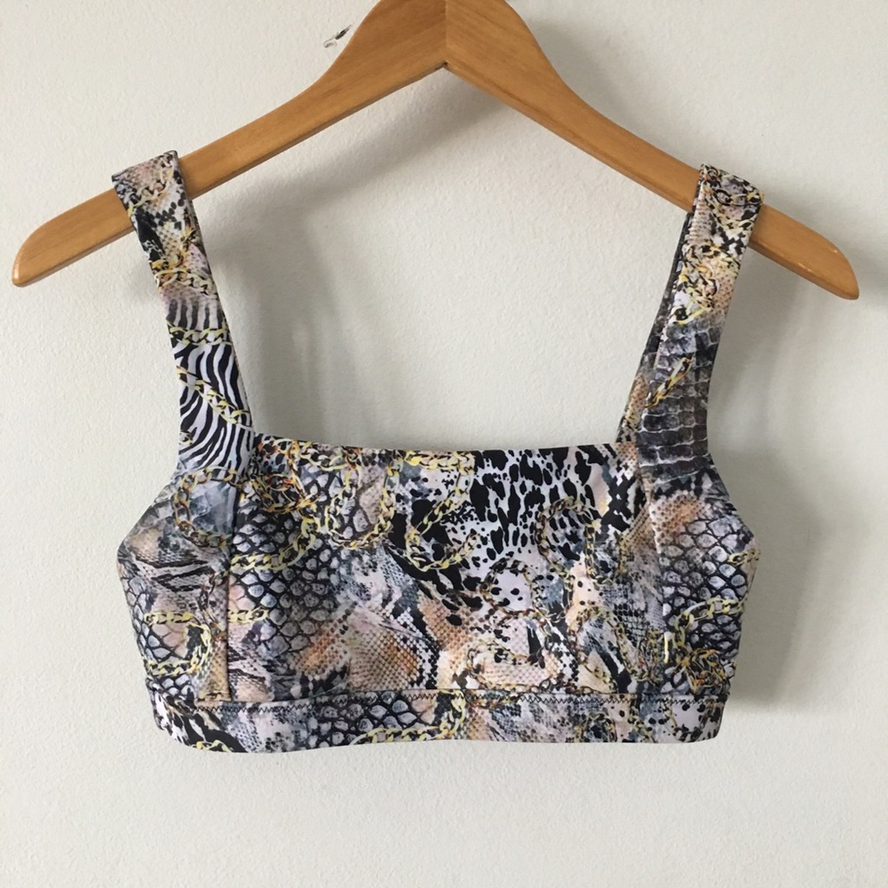 Blackbough Animal Print Bikini Top Sz M